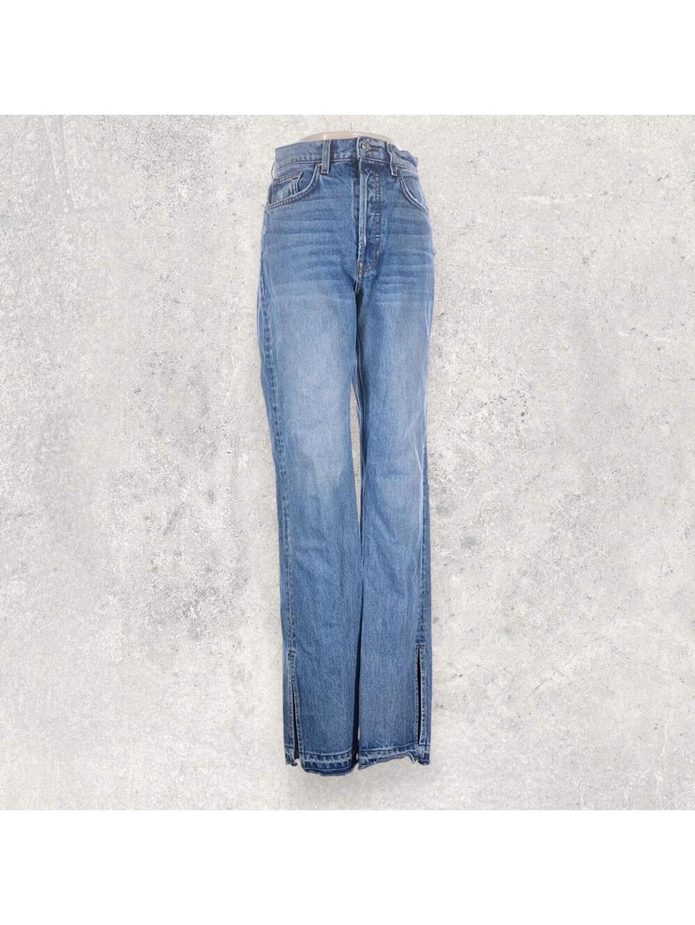 EB Denim Unraveled Two Split Hem 100% Cotton Distressed Made in USA Jeans 27